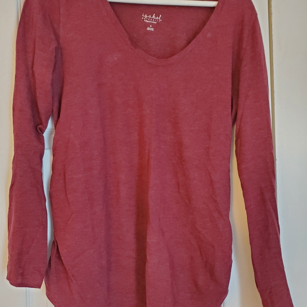 Red Long sleeves shirt maternity Isabel and Ingrid